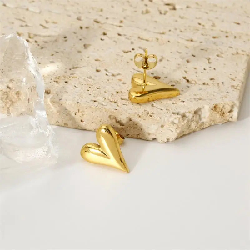 Heart Huggie Hoop Earrings
