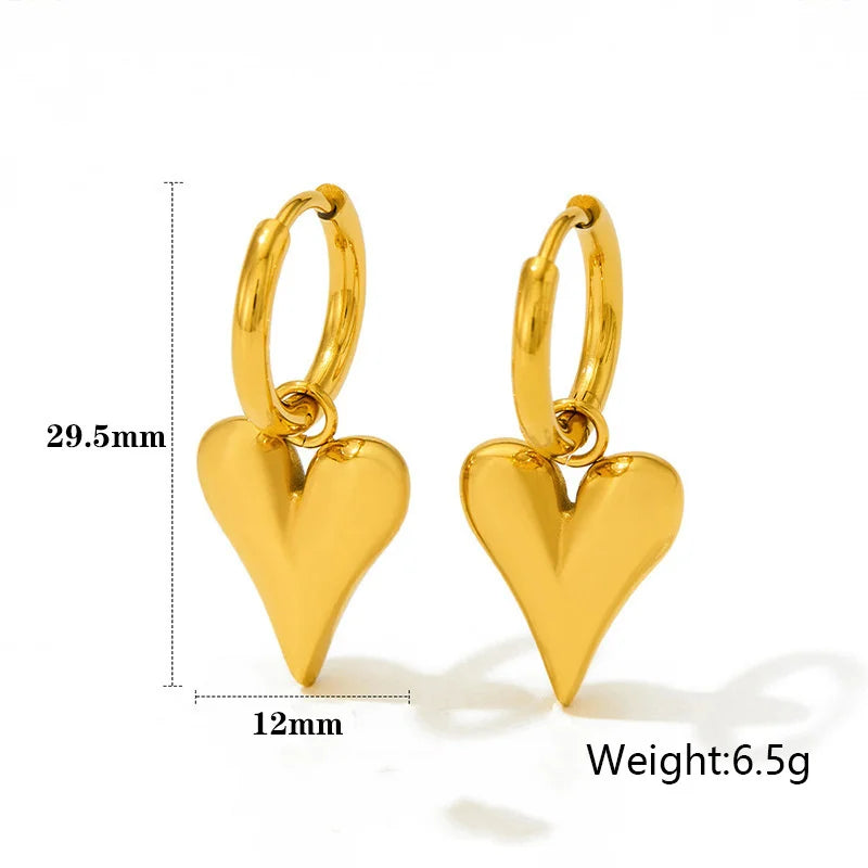 Heart Huggie Hoop Earrings