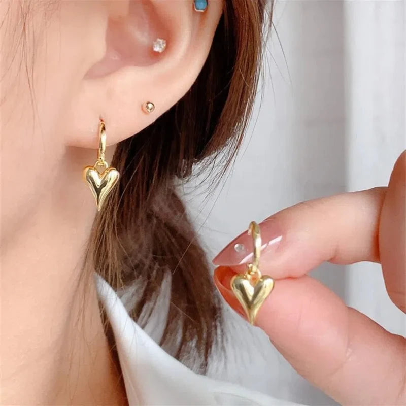 Heart Huggie Hoop Earrings